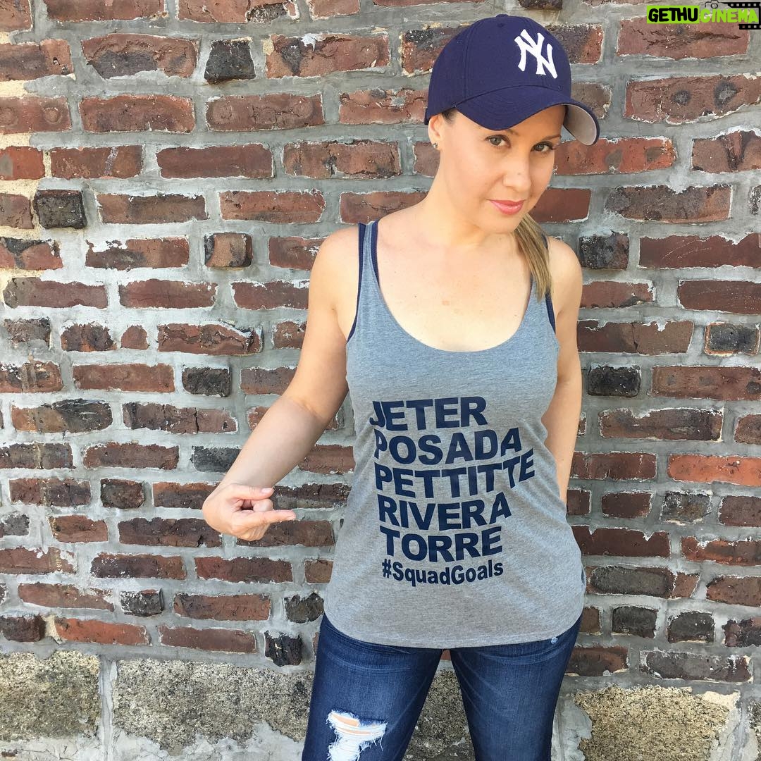 Kelly Karbacz - 614 Likes - In honor of the #AllStarGame I'm rockin my fave OG #AllStars , one of the greatest #squads of all time!! Thank you @belleandwhistles for this fly tank, love that I can rep the #YankeesCoreFour !!! Check out the #belleandwhistles page to see all their cool designs. ⚾️ #SquadGoals #Yankees #NewYorkYankees #MLB #OITNB #SankeyLovesTheYankees ⚾️