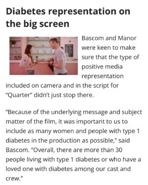 Kelsey Bascom Instagram - So excited to share this interview I did with @diatribenews 💙✨

I got to share part of my story with type 1 diabetes, how it led to writing Quarter and what we’re hoping this film will do for the diabetes community 💪 

So proud of @quartermovie and I can’t wait to share more soon 🥹