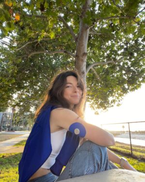 Kelsey Bascom Instagram - Wearing all the blue for National Diabetes Awareness month 💙🩵💙

Type 1 diabetes is a really tough thing to manage, and I try to find the fun in it where I can, so I decorate my robot parts. Come on, it’s practical and it’s cute. I’ve been loving @rightcarepatch , because they’re soft, colorful, water resistant, and keep my CGM in place.

Right now, all RightCare Dexcom G6, Freestyle Libre, and Universal Patches are buy one get one 50% - 100% off for a limited time. Check them out at www.rightcarepatch.com or head over to the link in my bio ✨

#peelpressperfection #patchpal #rightcarepatch #continuousglucosemonitor #cgm #CGMpatch #t1d #type1diabetes #diabetesawareness #typeonediabetes
