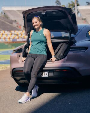 Kelsey-Lee Barber Instagram - Inspired by the strength and power of the all-electric Porsche Taycan, Australian Olympic athlete and World Champion javelin thrower, @kelseyleebarber, trains hard to remain at the top of her game as she gets ready to head to the Paris 2024 Olympic Games. 

#PerformanceDriven #PorscheTaycan