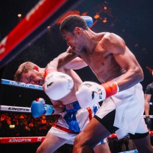 Kenny Ojuederie Instagram - BIG W!!! BACK IN BUSINESS!!! THROUGH TO THE SEMI FINALS!!! 🥊💨💥 @kingpynboxing