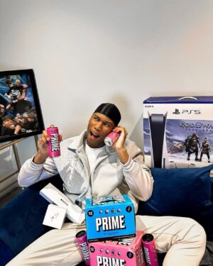 Kenny Ojuederie Instagram - GIVEAWAY! 💻 🎁 

As a thanks for the love and support, I want to give back to you all!

So I’ve teamed up with @pushthatbuttonapp (link in bio) to do a huge giveaway including:

- 2x 12 Case Pack of Prime Hydration Energy Cans (Blue Raspberry   Strawberry Watermelon) 
- Apple Watch SE GPS 44mm Alu Case/White Sports Band 2022
- Apple AirPods Pro (2nd Generation) 
- PlayStation 5 Console – God of War Ragnarök Bundle 

Want to keep it fair & equal, so using @pushthatbuttonapp to make sure all entries are tracked. 

To enter: 
- Like this post 
- Download @pushthatbuttonapp (link in bio) to register your entries 

More you enter, the better your chances! 

BONUS PRIZE: 
Tag 2 friends on this post, and I’ll pick someone at random to win some PRIME! 

Competition closes on 20/02/23 at 23:59 and the winner will be contacted via the email ‘winner@pushthatbutton.co.uk’ shortly after. 

Good luck! 

T&Cs apply: https://pushthatbutton.co.uk/kenny/competition-terms/
18  (UK only) 
Giveaway is not sponsored or endorsed by PRIME, Sony, Apple &/or Instagram