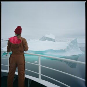 Kerry Bishé Instagram - the older an ice berg is, the denser it gets.  longer wavelengths of colors, red and yellow, get absorbed while short wavelengths, blue and green, are reflected. like something from outer space. but it’s just our actual fragile, unimaginable home planet.