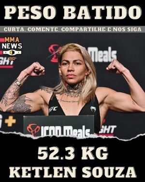 Ketlen Souza Instagram - 🥊🇧🇷 PESO BATIDO!

Ketlen Souza bateu 52.3 kg na pesagem oficial para o #ufcvegas91

⏫️ Sigam @mmanews_br
❤️ Curta
📤 Compartilhe