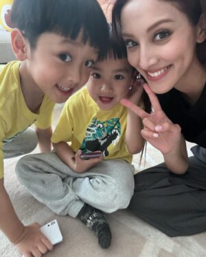 Kevin Cheng Instagram - And just like that I became a mother of three boys 🥹❤️

I can go on and on about how many times my heart felt so full simply by having them by my side. 
Or how I’m constantly touched by their purity and gentle love towards life and each other 💛
And not to forget how they drive me crazy but even the darkest eye circles are worth seeing them grow up strong and well
And needless to say, I would and will do anything to keep them safe from harm and hurt. 🥺

To every Mother who gives their kids their WHOLE WORLD, thank you—and Happy Mother’s Day 💗🥹