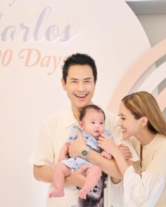 Kevin Cheng Instagram - Dear Carlos, Happy 100 Days! ❤️🐻🎈 
We hope one day you can read this and know, 
that since the day you came home from the hospital and met your two older brothers for the first time, 
we already felt what a huge blessing you were to our family.
We love your gentle manner and kind spirit, your curiosity for the world and happy personality. 
Our hope is to provide a safe, healthy, encouraging and supportive upbringing for you ❤️
Once again, we love you and Happy 100 days!