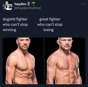 Kevin Holland Instagram - 🖼️ @haydenthethird 
Accurate asf I’m like Peter tho 😂😂 win 1 lose 3 gotta get on a streak….. whose next?