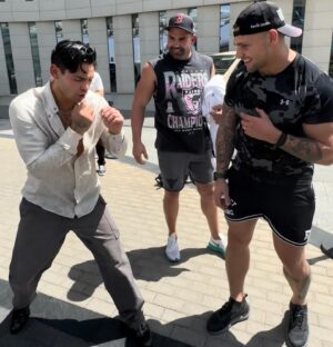Kevin Lerena Instagram - I probably shoulda kept my right hand up to catch the left hook before I went in for the clinch 😂 ! Cheers Ryan Garcia - Your energy is big 📈 Keep speaking your mind ! Too many people shy away from sharing important truths that others need to hear AND NO - I am not a conspiracist, just a REALIST 💯 @kingryan 🥇