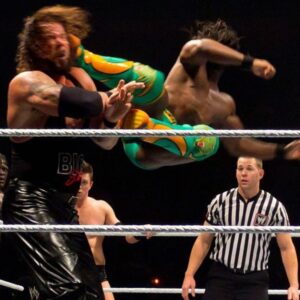 Kevin Nash Instagram - Got the pleasure to work a tour of 6 man tags in Europe with Kofi. Amazing  he could standing drop kick me in the face and adjust his leg extension. It looks like he's taking my head off and I'm feeling a  tap.....just enough to sell.in this case the response was so good I flat backed and every night on the tour.