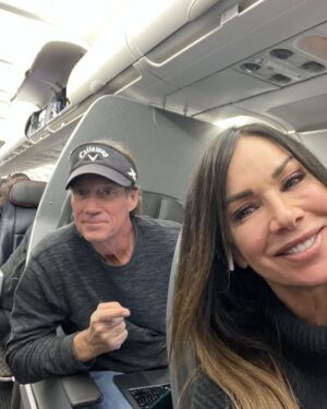 Kevin Sorbo Instagram - Hanging with Debbe Dunning on our flight back home from the Hootie and the Blowfish Monday After the Masters golf charity event.