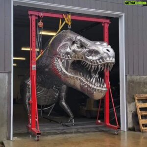 Kevin Stones Instagram - Alice, peaking outside for the first time. 12ft by 12ft door for reference