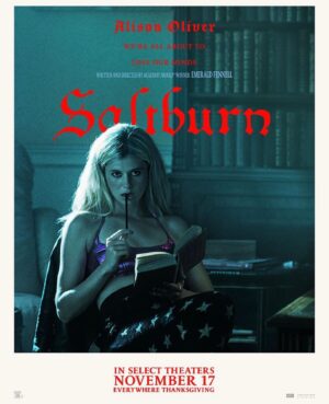 Kharmel Cochrane Instagram - Barry Keoghan is Oliver.
Jacob Elordi is Felix.
Rosamund Pike is Elspeth.
Richard E. Grant is Sir James.
Alison Oliver is Venetia.
Archie Madekwe is Farleigh.

Saltburn is in select theatre November 17 and everywhere thanksgiving.