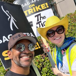 Khary Payton Instagram - Great to see so many familiar faces on the picket line today. David, Eric and I met on our first day of college. We’re still at it, and we ain’t going anywhere. Thanks to @ladykatebond for captaining all us picketers and to @tstashwick for being a Captain, period. See you all out there. #sagaftra #sagaftrastrong  #sagaftrastrike