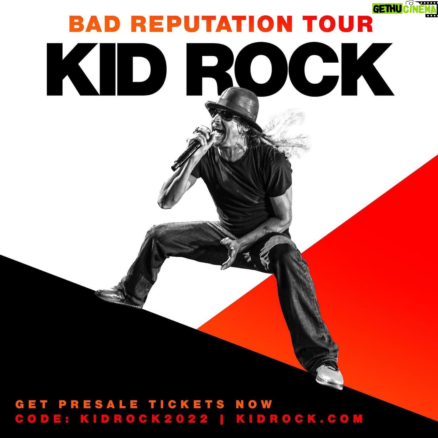 Kid Rock - 27.5K Likes - I just got off the phone with our 45th President (hopefully 47th) and he expressed how proud of me he was over “We The People” being the #1 song on Itunes! Suck on that you trolls, critics and haters! Thank you to all the fans, I can’t wait to see you on tour! Pedal to the fuckin’ metal, LETS GO!!
-Kid Rock
Ticket Presales are now live for all new dates!
As a Kid Rock follower you get first access to tickets and VIP packages using Presale Code: KIDROCK2022
Buy at kidrock.com
Check out the new music.
Link in the bio.