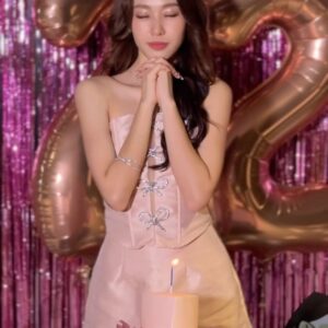 Kiki Lim Instagram - 22 is looking pretty good to me 🤍✨ 

Another year with @blissfulmoonbakery and had the prettiest coquette pink ribbon cake 😚💗

*cues Taylor swift’s 22 song *
