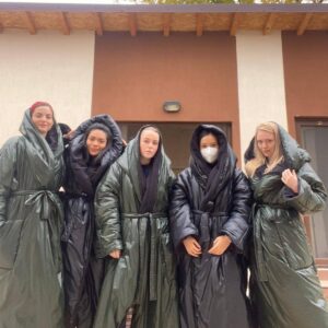 Kim Adis Instagram - 🎬 Throwback to last year, when we were blessed to get employed during lockdown and flew to Romania for an indie feature based on a true story.   We got these proper cool warm coats! Took some of us a couple of trys to get that serious resting bitch face right... 🤣😎 #alexanderwang #fashionbaby