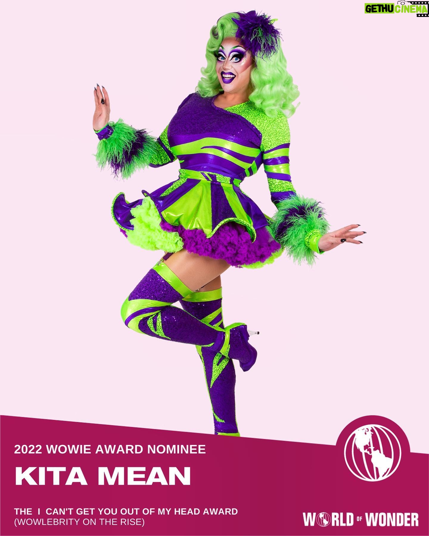 Kita Mean - 2.9K Likes - WOW! I've been nominated for a WOWIE!! 🥳🤪 If you have a spare second please cast your vote for me!! (Link in bio) #WOWIEAwards #rupaulsdragcon
