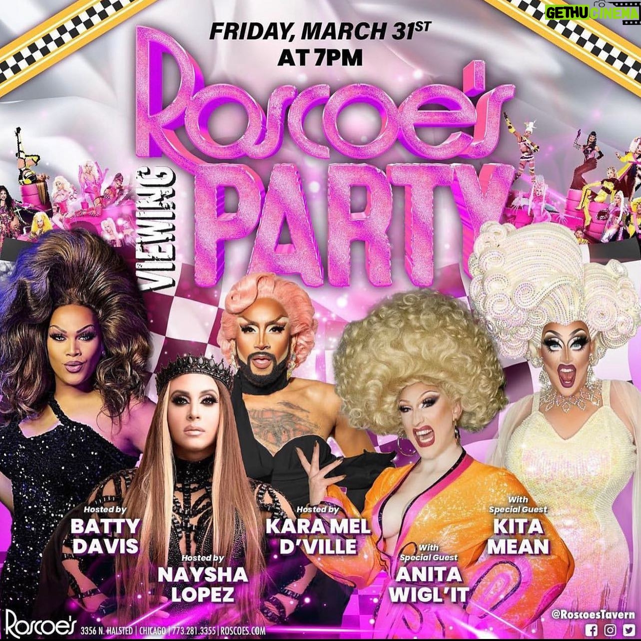 Kita Mean - 1.1K Likes - 🥳 Suprise! Its a Camp Kiwi Takeover at @roscoestavern next week! (31st March) We’re hitting Chicago with my twisted sister @anitawiglit alongside our queen divas @queenbattydavis @nayshalopez and @kmdville_official 🤩 I am next level excited to see everyone and have a camp ole time with you all! Let’s do this! 🥳