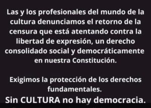 Kiti Mánver Instagram - L@s profesionales de la cultura denunciamos el retorno de la censura que atenta contra la libertad de expresión, derecho consolidado social y democráticamente en la Constitución. Exigimos la protección de nuestros derechos fundamentales porque sin CULTURA no hay democracia.