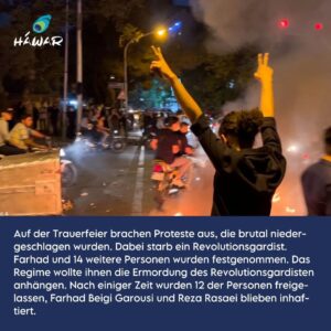 Klaas Heufer-Umlauf Instagram - CW: Suizid

Wir sind in Schock und trauern um den 21-jährigen Farhad Beigi Garousi, der im Zuge der "Frau, Leben, Freiheit"-Proteste im November 2022 festgenommen und schwer gefoltert wurde. Nach seiner Freilassung übte das Regime weiterhin hohen Druck auf ihn auf. Nun haben wir erfahren, dass er sich am Samstag das Leben nahm und sich selbst erhängte. 

Für seinen Tod ist die Islamische Republik Iran verantwortlich. Die Machthaber müssen dafür zur Verantwortung gezogen werden!

Wir sind in Gedanken bei den Angehörigen von Farhad. Unsere Gedanken sind auch bei Reza Rasaei, der noch immer inhaftiert ist und dem nach wie vor die Hinrichtung droht. 

#Iran #FarhadBeigiGarousi