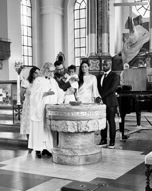 Kodjo Akolor Instagram - Beautiful day yesterday celebrating Zen’s first year in life with a baptism and ceremony in the same church where we got married 10 years ago - full circle of life and love with the people we cherish by our side 🤍👼🏽