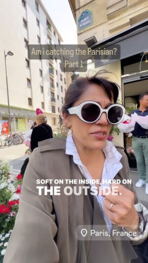 Koel Purie Instagram - When you know you’ve been in #paris too long. 
Évidement, I’m infected by superiority!
#Scaringmyself
#parisian
#baguette 
#architecture
#florence