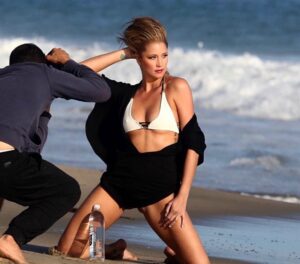 Kristen Renton Instagram - Little #TBT to my first billboard shoot for @138losangeles and #FuschiaCouture. Damn it was cold that day! 😆🌊 #Malibu #Modeling #TBT #Swimsuit #TooColdForThis