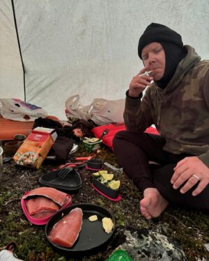 Kristian Matsson Instagram - One gazillion mosquitos, gnats and horseflies couldn’t take away my love for @rolfnylinder , @jazznflyfishing and @sistabossen . Here’s from our romantic getaway week in a wicked beautiful and silly sweaty to get up mountain in northern Norway. Thank you for your madness❤️
