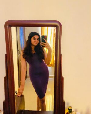 Krittika Pradeep Instagram - I always love taking selfies with my mirror as the reflection gives me an extra boost of confidence. Here's a quick photo of me looking my absolute best. All the credit goes to the mirror, though 🤣😜!