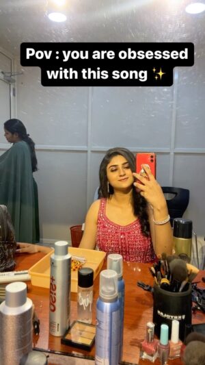 Krittika Pradeep Instagram - I’m obsessed with this song @sanjithhegde ✨❤️
Cc : @pulimoottilonline 
Mua : @labellavittajh