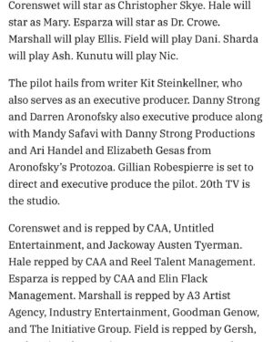 Krys Marshall Instagram - The woman was too stunned to speak!

Still pinching, still processing, still waiting for the other shoe to drop.

Massive thank you’s to @darrenaronofsky @strongdanny & @kitsteinkellner for trusting me with this. I promise I won’t letcha down 🥹