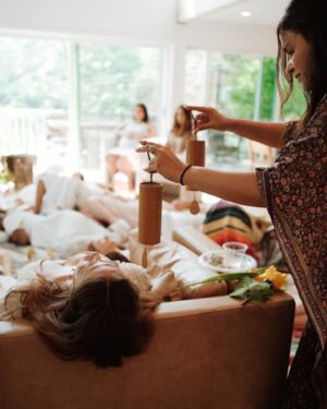 Krys Marshall Instagram - A Mama’s Blessing 🌸

This pregnancy journey has had some major highs and lows and I'm just overwhelmed with gratitude for the coven of sisters who I can lean on for support. 

A massive Thank You to my besties Ashley & Ann Marie, for organizing, orchestrating and making me feel so loved. 💕

📷: @blisskatherine
Sound bath: @sahara_sounds 
Aromatherapy & tarot: @shannmarydix