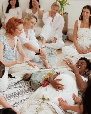 Krys Marshall Instagram - A Mama’s Blessing 🌸

This pregnancy journey has had some major highs and lows and I'm just overwhelmed with gratitude for the coven of sisters who I can lean on for support. 

A massive Thank You to my besties Ashley & Ann Marie, for organizing, orchestrating and making me feel so loved. 💕

📷: @blisskatherine
Sound bath: @sahara_sounds 
Aromatherapy & tarot: @shannmarydix