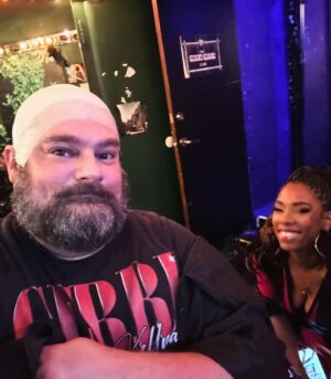 Krystina Arielle Instagram - Celebrating 25 years of Phantom Menace playing Fake Amidala AND Mace Windu?! I call that a win, dude. Thank you @cotnoir , @thestarwarsminute , @dynastytypewriter and the absolutely Stellar Cast and Crew of this live reading. I laughed so hard my sides hurt. 💞 
·

Makeup: @bonnieeliz_ 
Dress: @elhofferdesign 
#thephantommenace #naboomovie