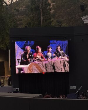 Krystina Arielle Instagram - Saturday I got to see my friends at @critical_role play their Bells Hells live show  at the Greek theater! It was so great to see them in their element and to see so many awesome friends there in support. Thanks @brittwalloch for the invite and for all that you do 💕 #criticalrole #bellshellslive 
•
Glam by: @bonnieeliz_ 
Dress: @jonathansimkhai