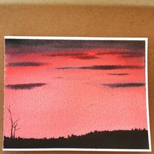Kunjue Li Instagram - 夕阳外，寒鸦数点，流水绕孤村。#watercolor #chinesepoem #意境
