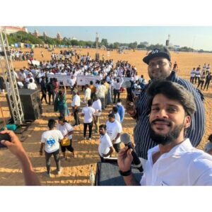 Kutty Gopi Instagram - Event 🎙️🎶mode with partner @lokeshpopaddy🤍🎭