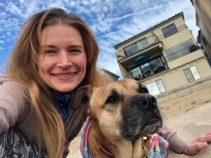Kym Jackson Instagram - Last beach day with the Priss.... my little mischief maker. 

Lead with the better pic of Priss over the better pic of me 🙈 #truelove 

Did you know dogs can do an entire poop made of sand? Neither did I... #nowyouknow 

#doggo #pupper #beachday #pooch #mydoggie #dogs #dogsofinsta #missthis #prissyjackson