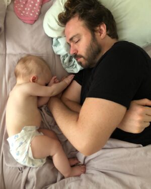 Kym Jackson Instagram - The way this kid looks at you… it’s everything. You’re his hero, his brave protector, his playmate, his rock, his nap buddy, his musical magician, and his nappy change slave-man.  You are an incredible father and we are both so very much in awe of you every day and so very very lucky to have you. Happy first Father’s Day, baby! 

#aussiefathersday #fathersday #father #dad #dadlife #firstfathersday #husband #dadgoals #amazingdad