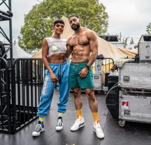 Laith Ashley Instagram - @brandonsimmoneau got a cool shot of @hannahrad and me backstage @wehopride! 

You all killed it!!