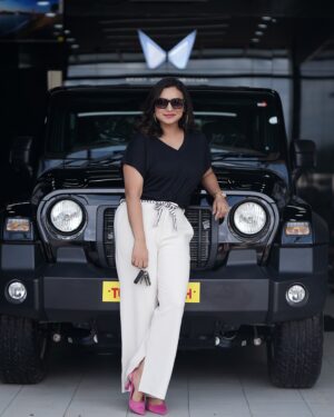 Lakshmi Nakshathra Instagram - Meet The Newest Member Of My Garage 💫
THAR ! 

#newcar #thar #mahindra #lakshminakshathra 
@mahindrathar 

📸. @libzalonso