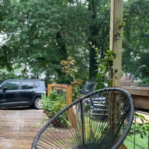 Lane Toran Instagram - Fun lil build with Papa Lane. Needed some shade on this deck. Swipe all the way for our new fav spot when it rains ☔️ #diy #awning #blackhouse #deck #remodel