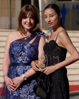 Lang Khê Tran Instagram - End of @festivaldecannes with the Best Director award for Grand Tour by Miguel Gomes ✨ 
Blessed and grateful, now can’t wait for your guys to see us on screen @crista_alfaiate @goncalo_waddington 
Thank you for making me pretty for the red carpet@courreges @luanashaus @caroline_lachenal 
glamteam @karinevalbrun @biancaby.merveille 
🪩