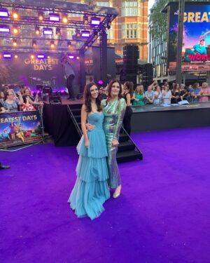 Lara McDonnell Instagram - Greatest Days 🩵

The most incredibly surreal night that I still cannot quite wrap my head around. I feel incredibly lucky not only to have been a part of this beautiful story but to have had the chance to tell it with such an amazing cast and crew x Thank you to everyone x

Now get yourself to a cinema!! 

Glam by: @charlotteyeomansmakeup 
Photos: @jemimashoots