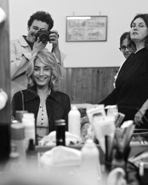 Lara Wolf Instagram - @_arashmarandi_  you rock as always!!!! And lovely Virna and Rosa-Alba working so hard to find the right wig!!!! What did we use in the end….? Psssst. Ps So refreshing when someone takes pictures on an actual camera 📸 🤘🏽💃🏽🕺🏼#👑 #friends #actors #setlife #photographer #iranian #german #sundance #cinema #film #tehran #newyork #berlin #rome #blackandwhite