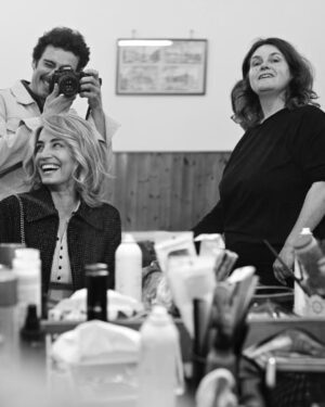 Lara Wolf Instagram - @_arashmarandi_  you rock as always!!!! And lovely Virna and Rosa-Alba working so hard to find the right wig!!!! What did we use in the end….? Psssst. Ps So refreshing when someone takes pictures on an actual camera 📸 🤘🏽💃🏽🕺🏼#👑 #friends #actors #setlife #photographer #iranian #german #sundance #cinema #film #tehran #newyork #berlin #rome #blackandwhite