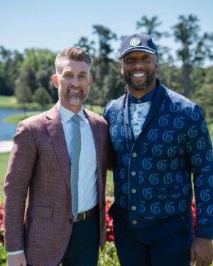 Larry Fitzgerald Jr. Instagram - Great times @themasters this week. It’s fun to witness the amazing play of the world’s best up close! Plus, I got a chance to chat with @espn‘s @MartySmithESPN—check out the interview 🔗 in bio.