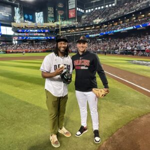 Larry Fitzgerald Jr. Instagram - Let’s go @dbacks 🙌🏾 Thank you for having me!!!