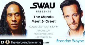 Lateef Crowder Instagram - To the fans….. thank you so much!  We are nothing without you. Thank you for being so kind and supportive. My brother @therealbrendanwayne and I will be available for a meet and greet august 29 from 1:30pm to 3:30pm. Come out to see us. We would love to meet y’all. For information on the autograph signing check in with @swau_official for details. Thank you so much. This is the way! #themanalorian #omandaloriano #bros #disneyplus #lucasfilm #starwars #manbros #baiano #capoeira #usa #brasil