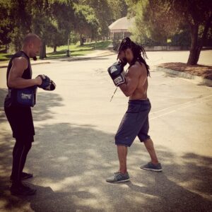 Lateef Crowder Instagram - We train outside so we move and fight like we outside✊🏾......I hope everyone is staying healthy.....it helps with the happy. @enele.m Sinilau #capoeira #boxing #tonga #brasil #nagô #baiano #treino #training #summer #stayready #lateefcrowderdossantos #sorryfortheabsence #mandaloriantraining #themandalorian #lateefcrowder #socialmediadistancing #bayareaboys